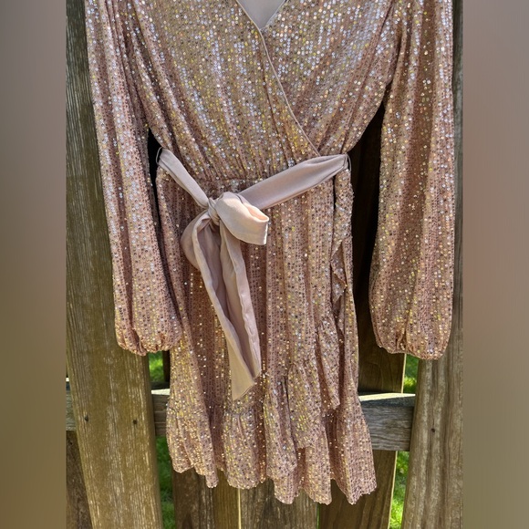 Lauren Conrad Gold Sequin Ruffle Dress - Picture 5 of 9